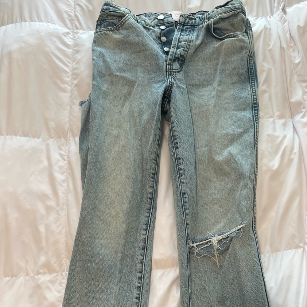 Revive denim boyfriend jeans with cut out on the back